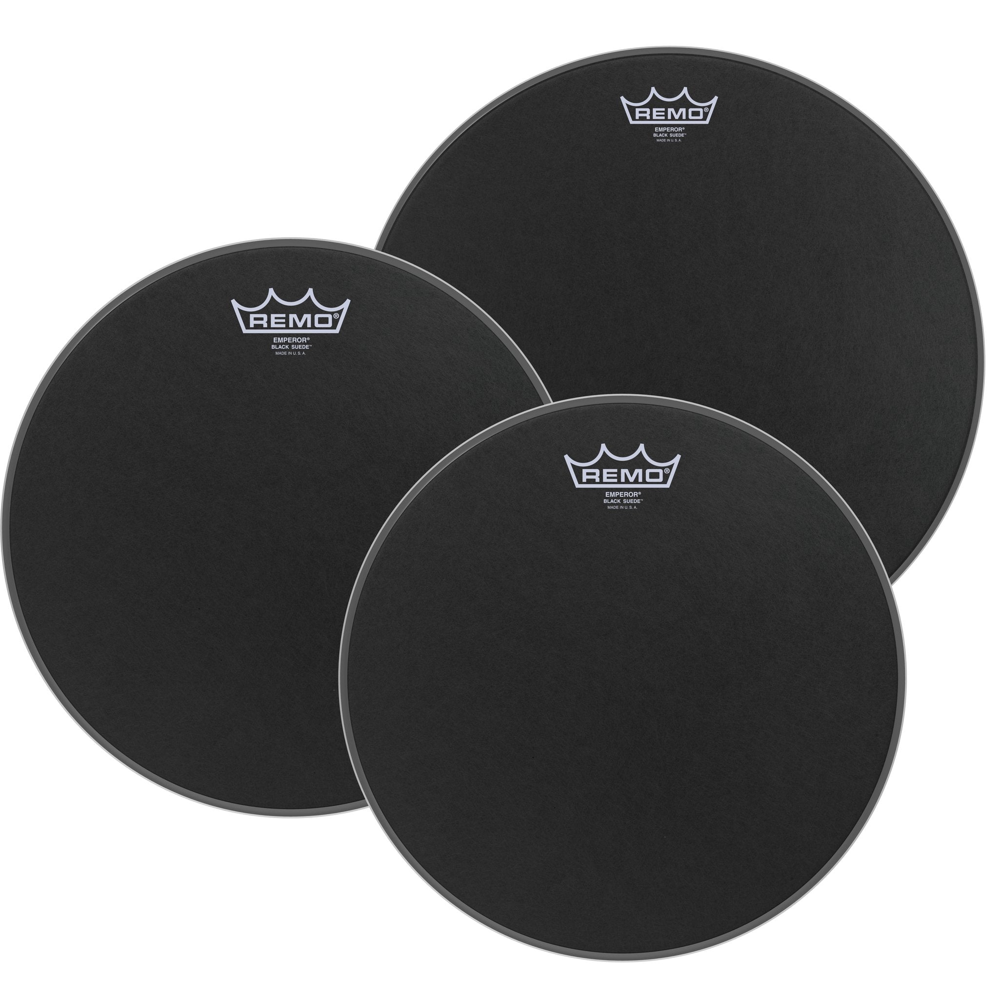 Remo Tom Pack - Emperor Black Suede - 12"/13"/16"