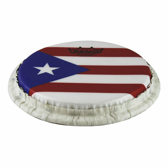 8.5" Remo Skyndeep Tucked Bongo Head - Puerto Rican Flag