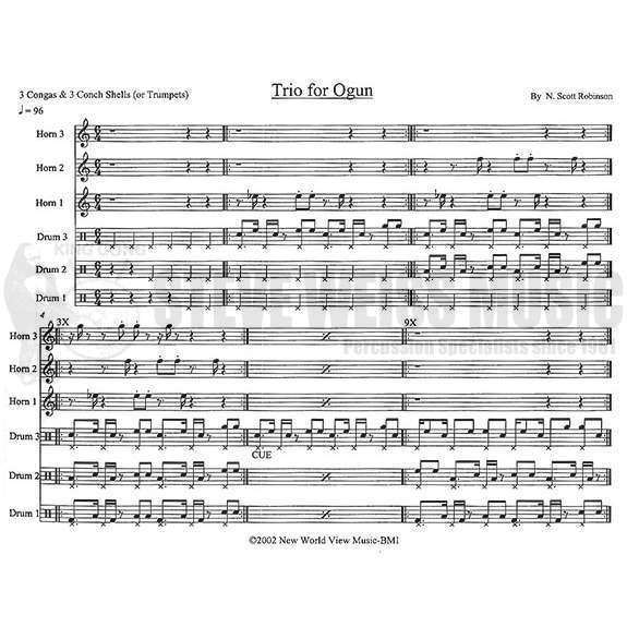 Robinson-Trio for Ogun (SP)-3 congas/opt. 3TP or conch shells, etc.