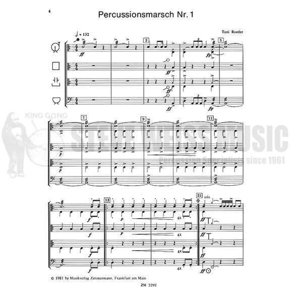 Roeder-Percussionsmarsch Nr. 1(S-n4)-P/DS/B/X/T