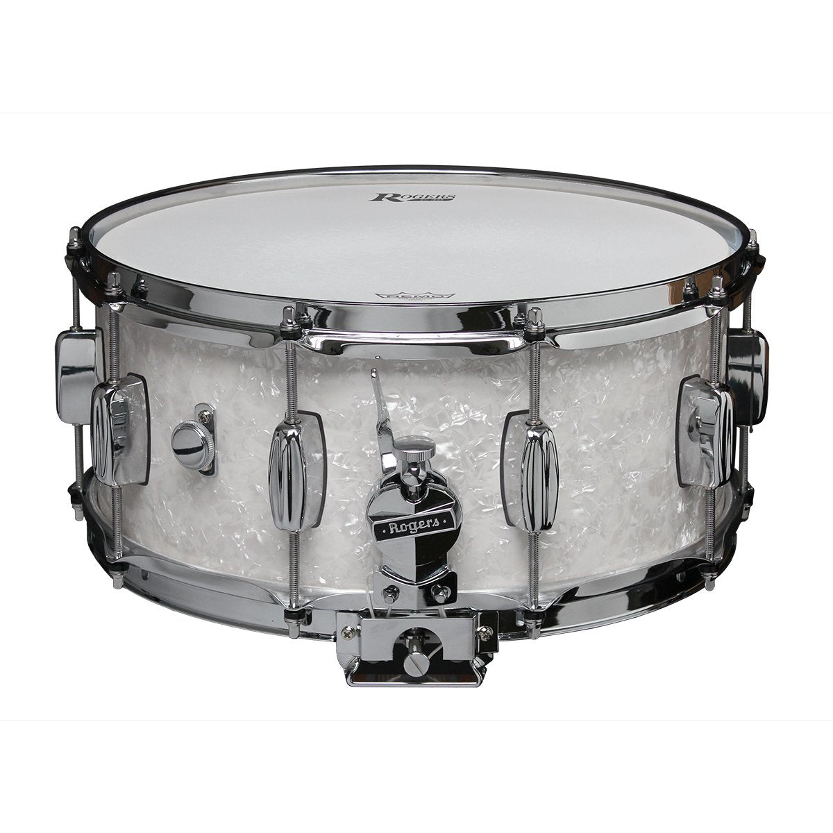 Rogers Classic Dynasonic Snare Drum - 14x6.5 ds33-ft-wht-1