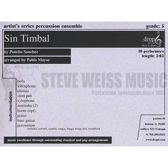 Sanchez-Sin Timbal (SP)-B/V/C/X/2M/Steel dr./P/PN/BG/Opt. Horns