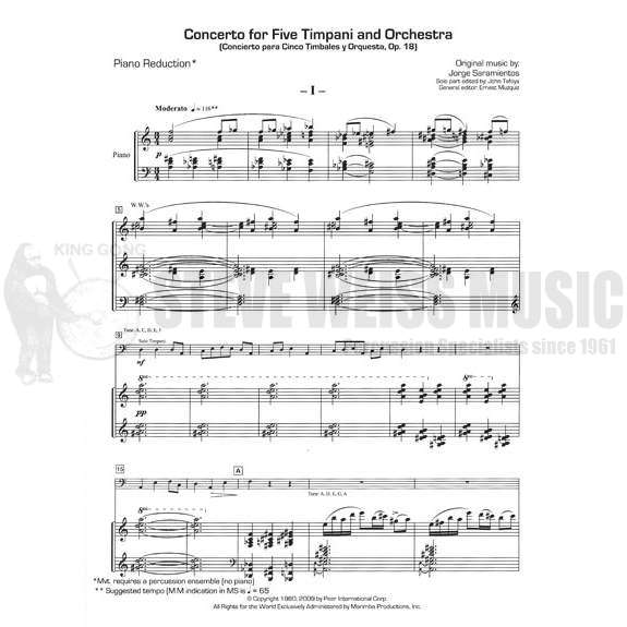 Sarmientos-Concerto for Five Timpani and Orchestra (Piano  reduction w/perc. ens.) (SP)-5T/P/PN