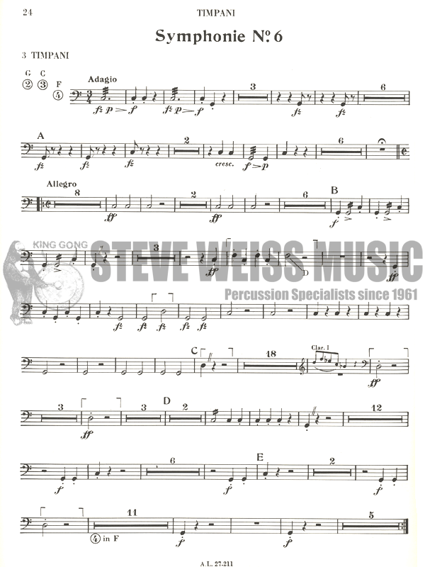 Schubert-Symphonies Parties de Timbales