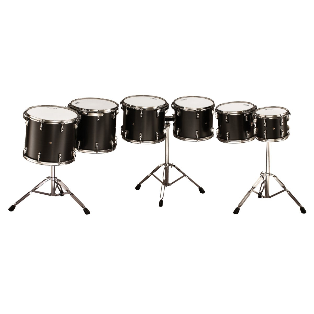 Set of 2 Black Swamp Concert Toms with Stand - 10"/12" - Concert Black - Image 2