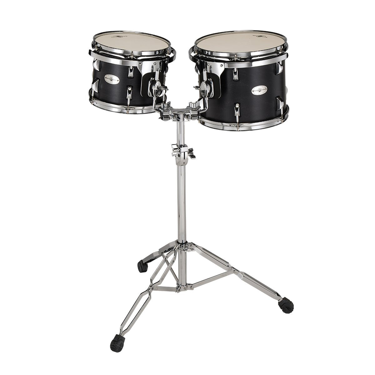 Set of 2 Black Swamp Concert Toms with Stand - 10"/12" - Concert Black - Image 1