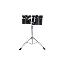 Set of 2 Ludwig Single-headed Concert Toms with LAP441TS Stand - 10"/12" - Black Cortex