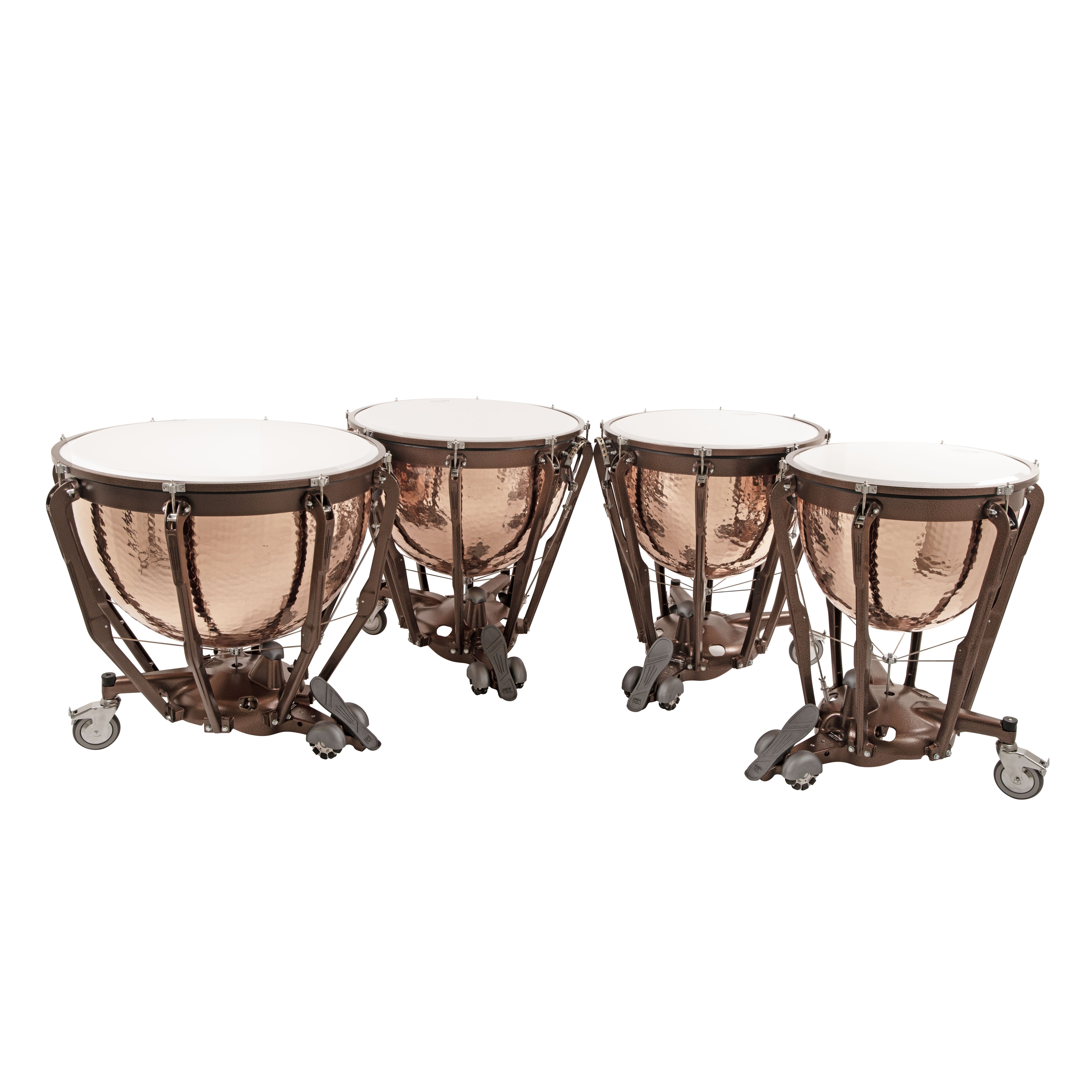 Set of 4 Ludwig Professional Series Hammered Copper Timpani with Gauges - 23"/26"/29"/32" - Image 2