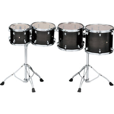 Set of 4 Tama Double-headed Concert Toms with Stands - 10"/12"/13"/14" - Transparent Black Burst