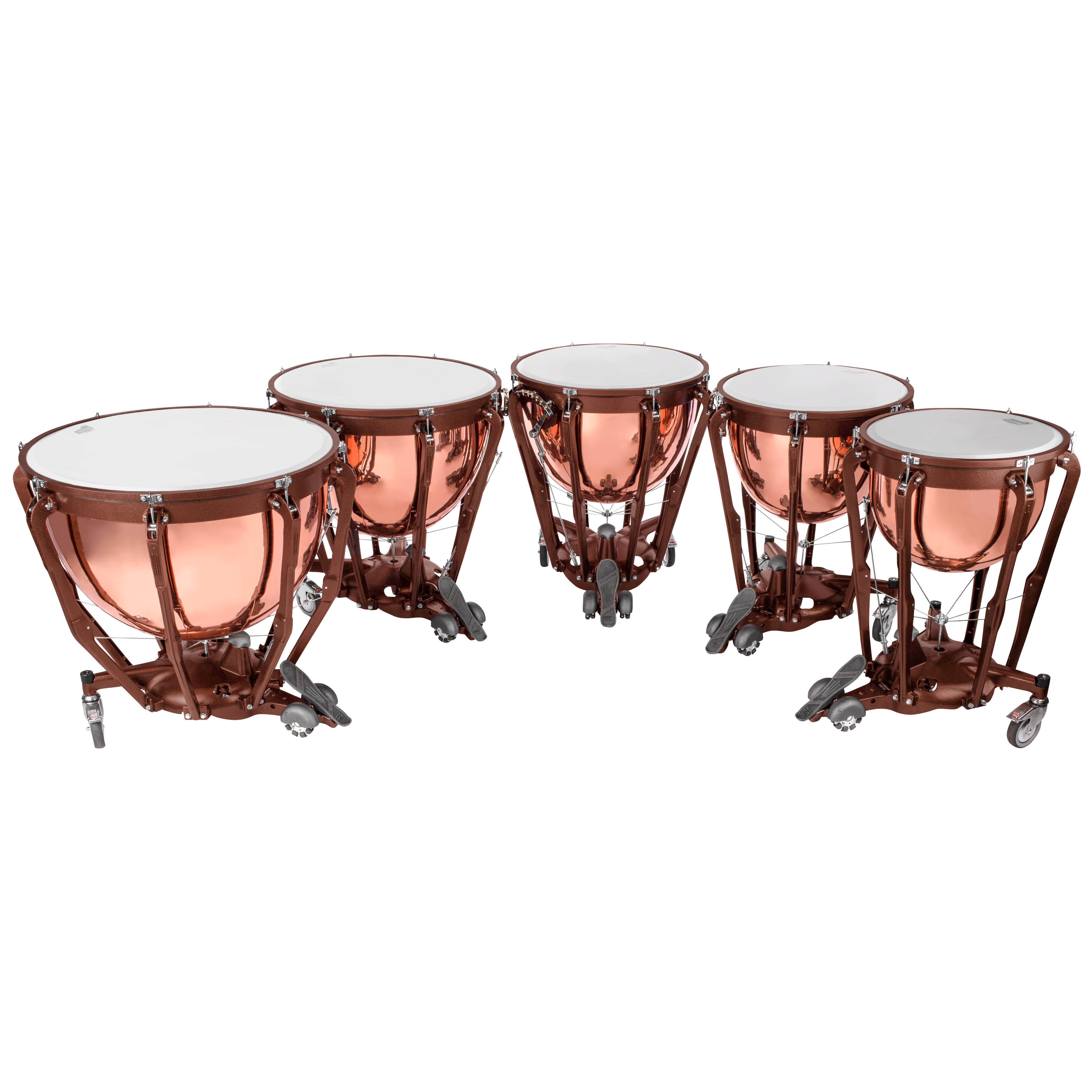 Set of 5 Ludwig Professional Series Polished Copper Timpani with Gauges - 20"/23"/26"/29"/32" - Image 2