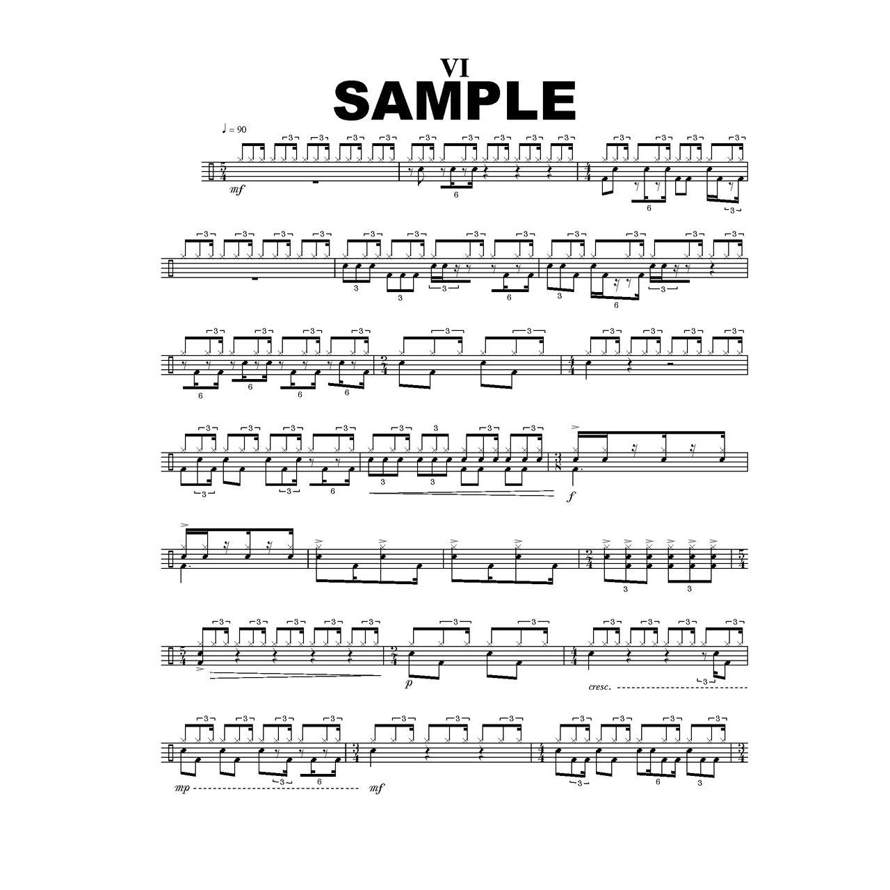 Six Ideas for Snare, Pedal Bass Drum and Cymbal Dave Hollinden sample