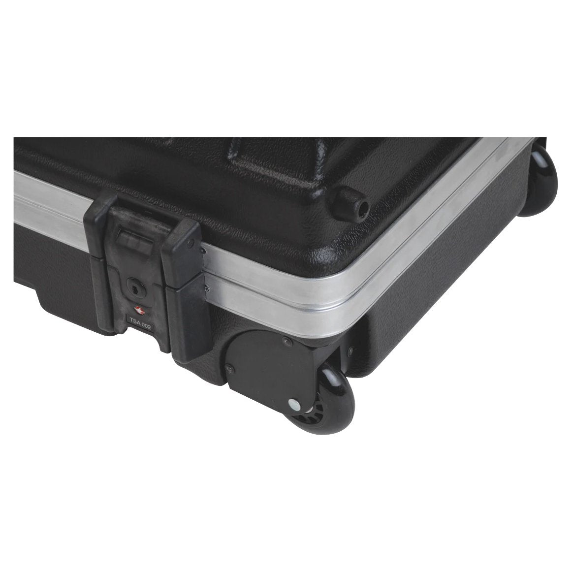 SKB vSeries 3611 Hardware Case Wheels and latch closeup