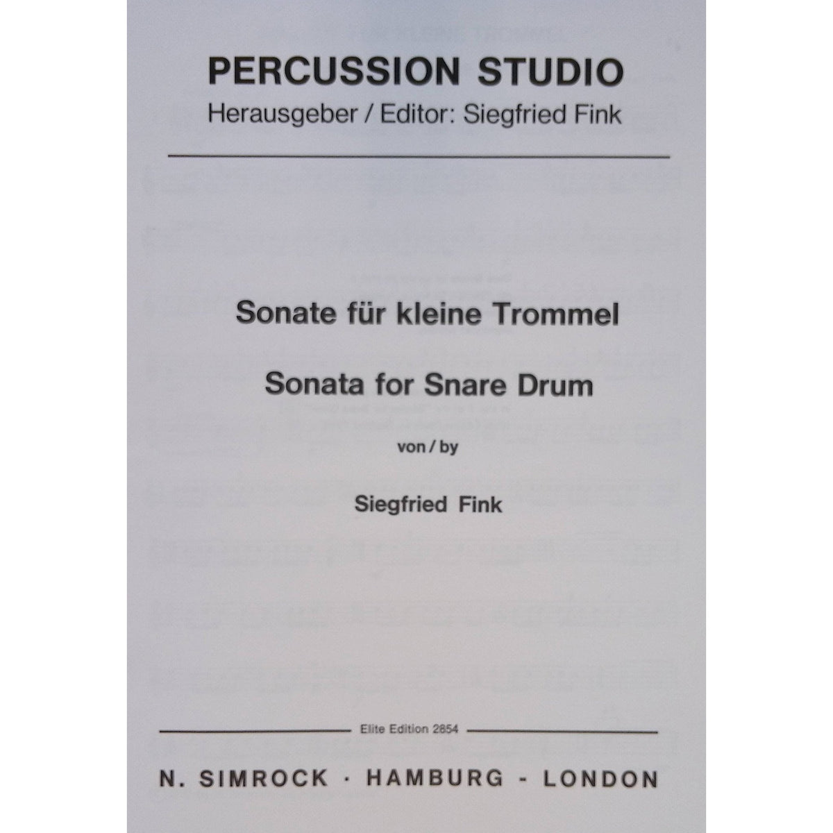 Sonata for Snare Drum by Siegfried Fink