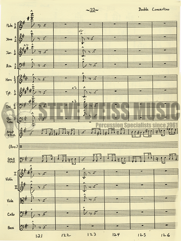 Spivack-Double Concertino for Timp/Perc (STUDY SCORE W/SOLO PART)-X/4T/P