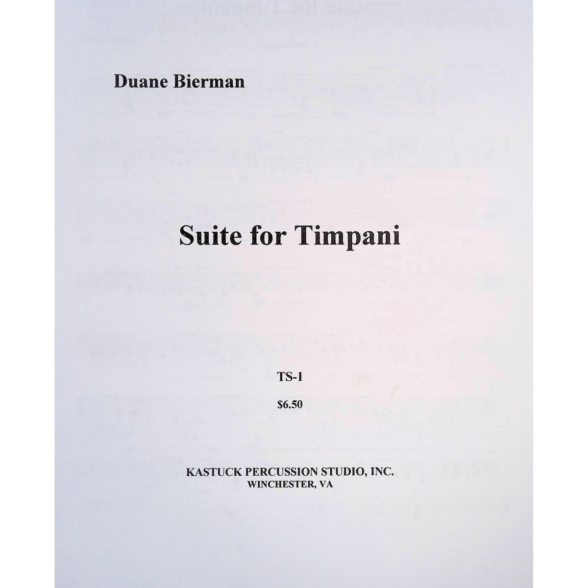 Suite for Timpani by Duane Bierman