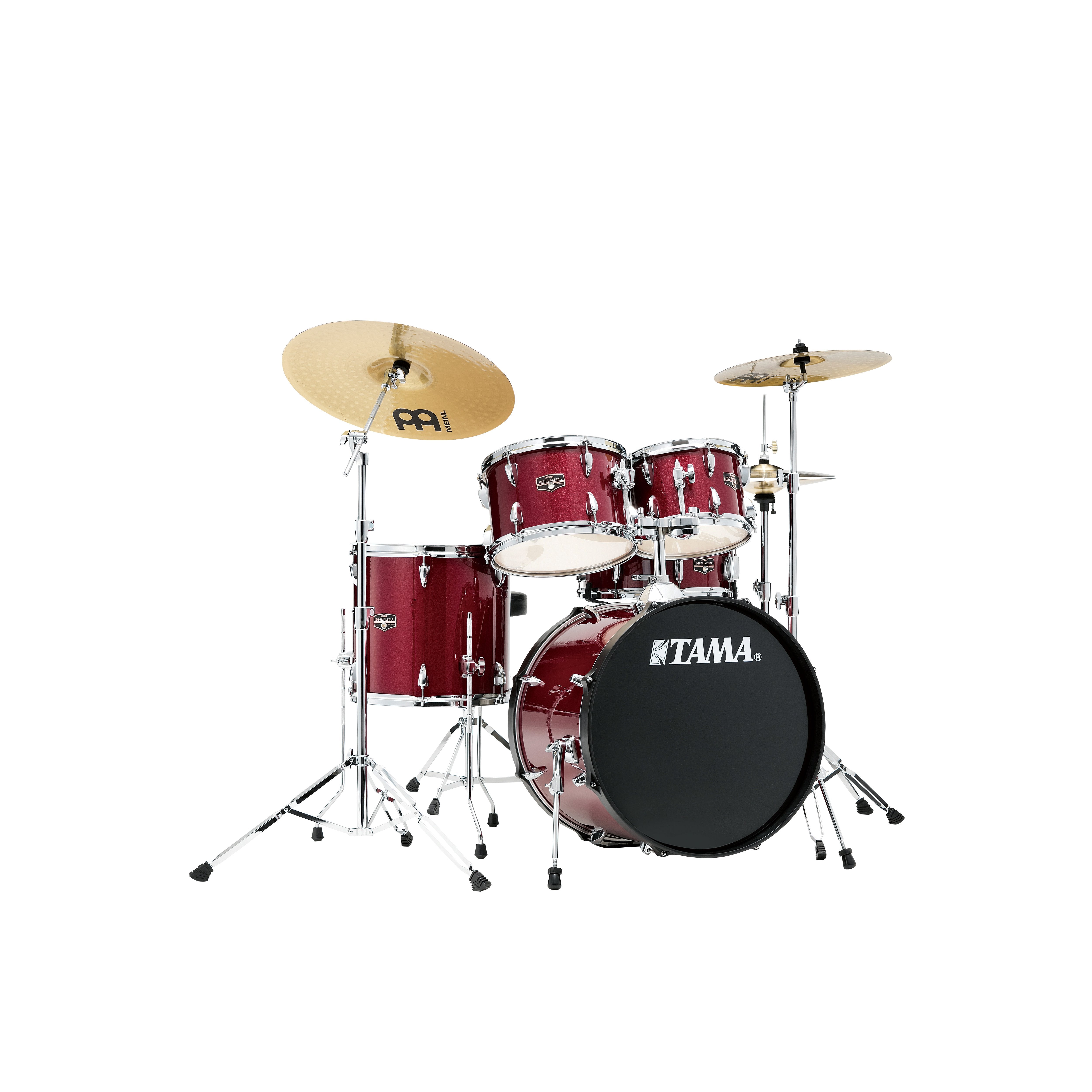 Tama Imperialstar 5-piece Drum Set with Hardware and Meinl HCS Cymbals - 20" Bass Drum - Candy Apple Mist
