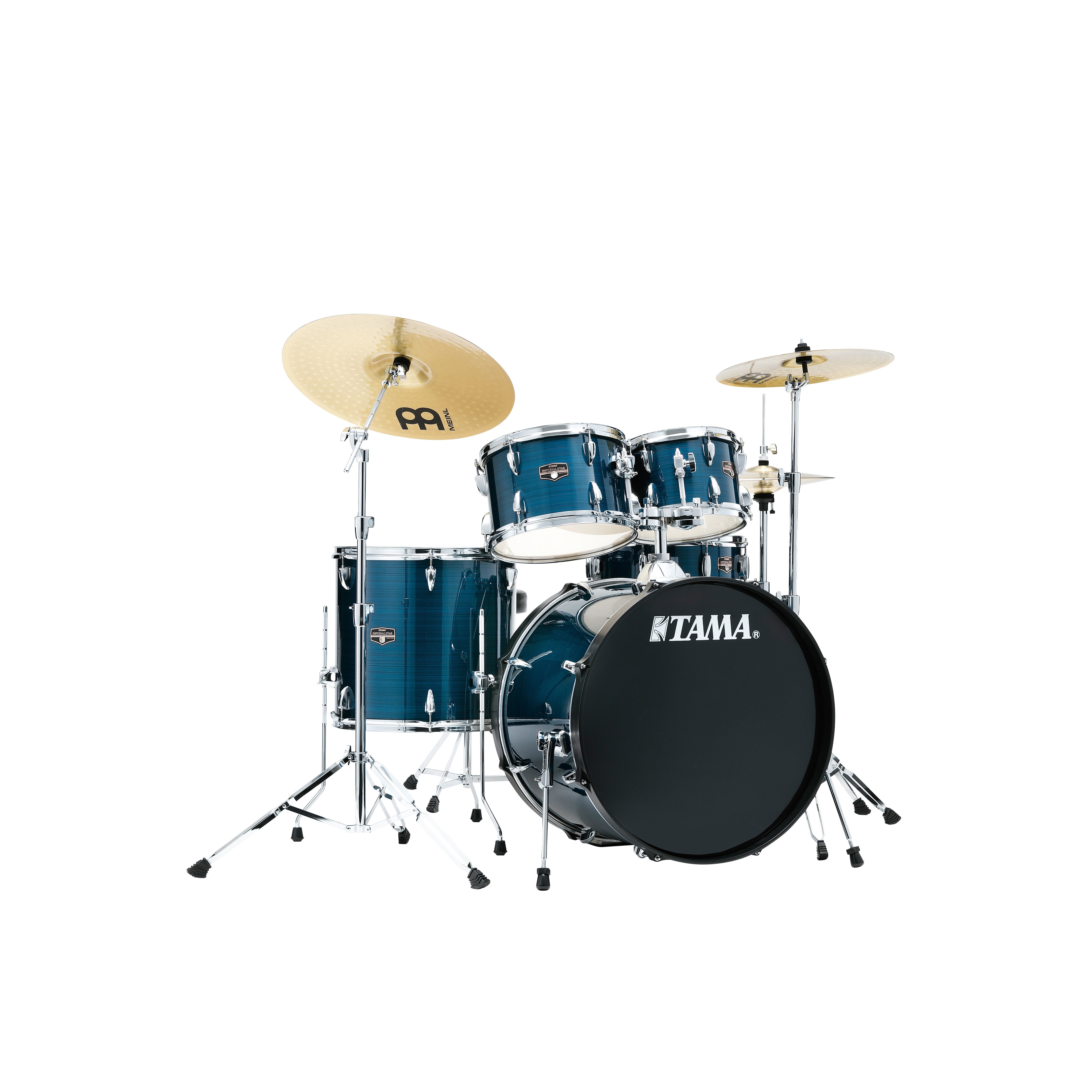 Tama Imperialstar 5-piece Drum Set with Hardware and Meinl HCS Cymbals - 22" Bass Drum - Hairline Blue