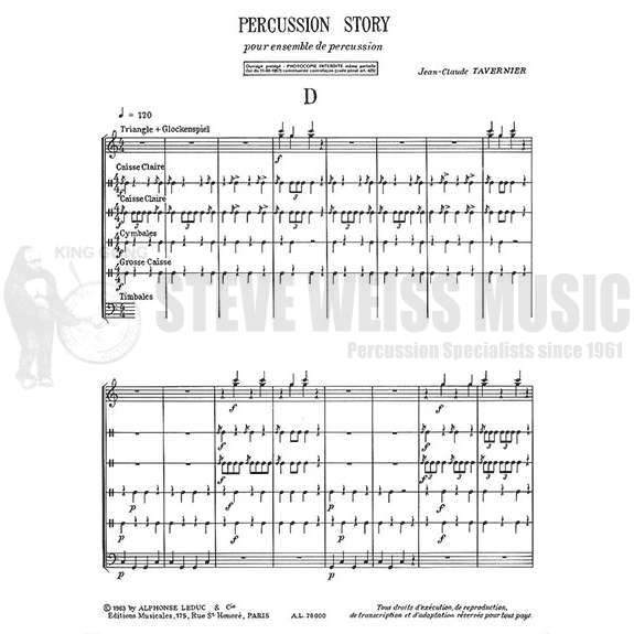 Tavernier-Percussion Story D (2S)-P/X/B/V/T
