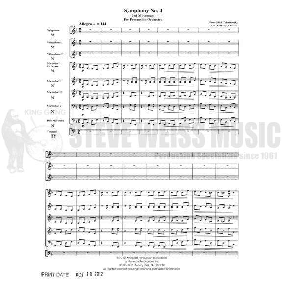 Tchaikovsky-Symphony No. 4, 3rd Movement arr. Cirone (SP) -2V/X/5M/2T