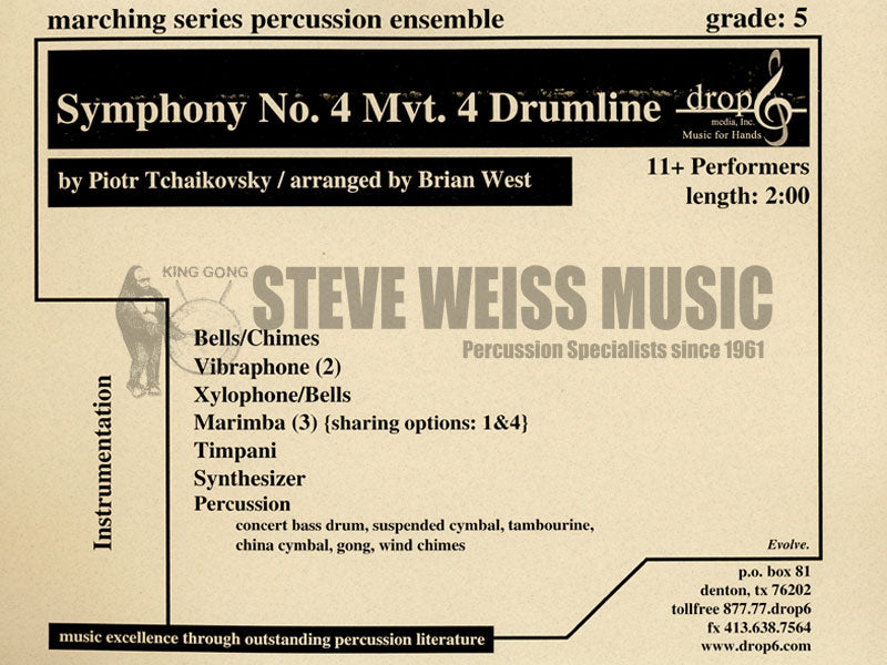Tchaikovsky-Symphony No. 4 Mvt. 4 arr. West (SP)-B/V/C/X/ 3M/4T/P/Synth.