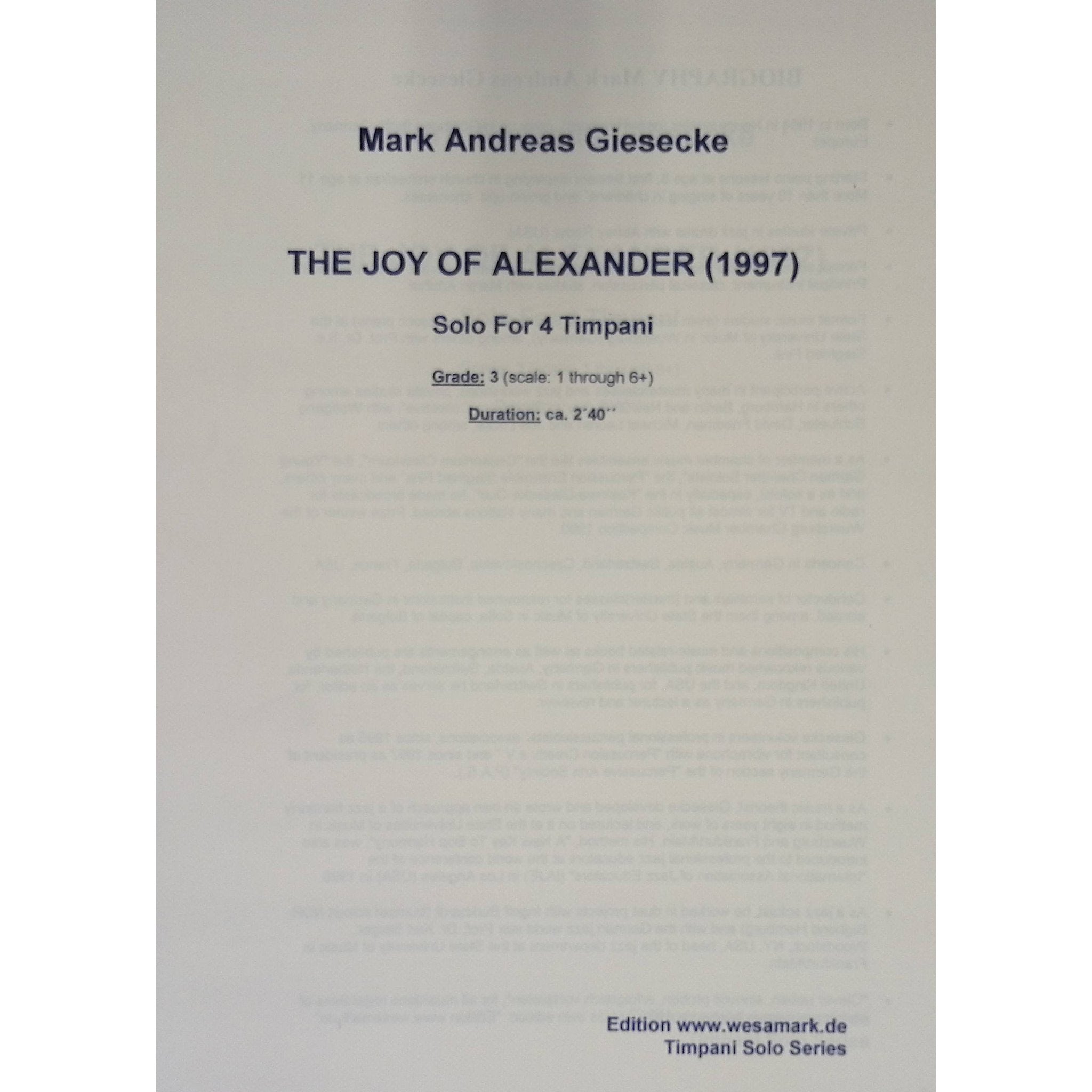 The Joy Of Alexander by Mark Andreas Giesecke