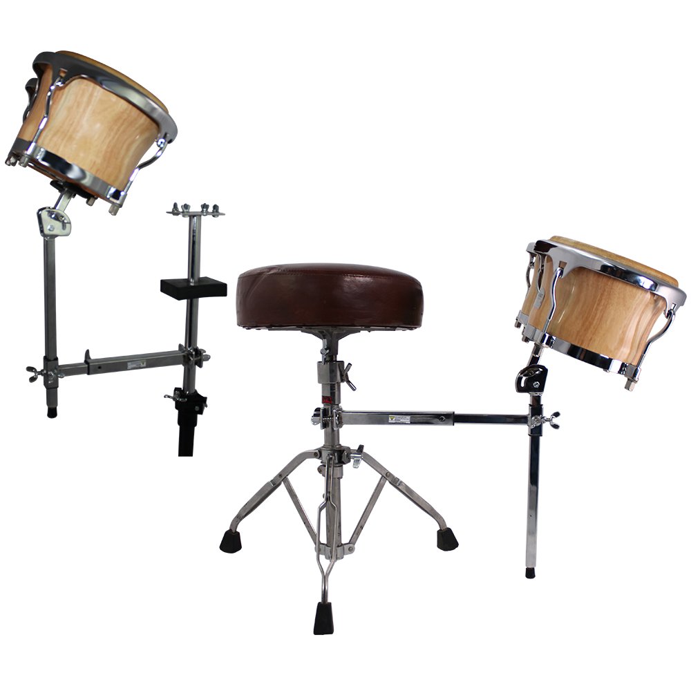 Toca TMBS Bongo Stand Multi Use attached to Drum Throne and Timbale Stand