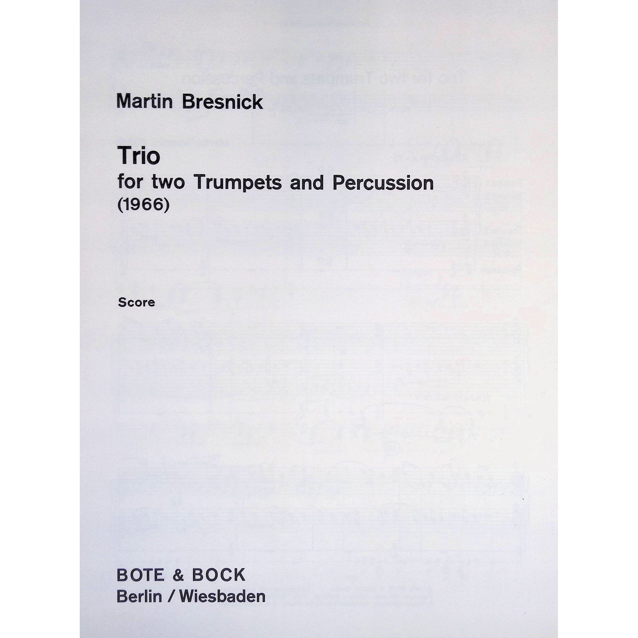 Trio by Martin Bresnick
