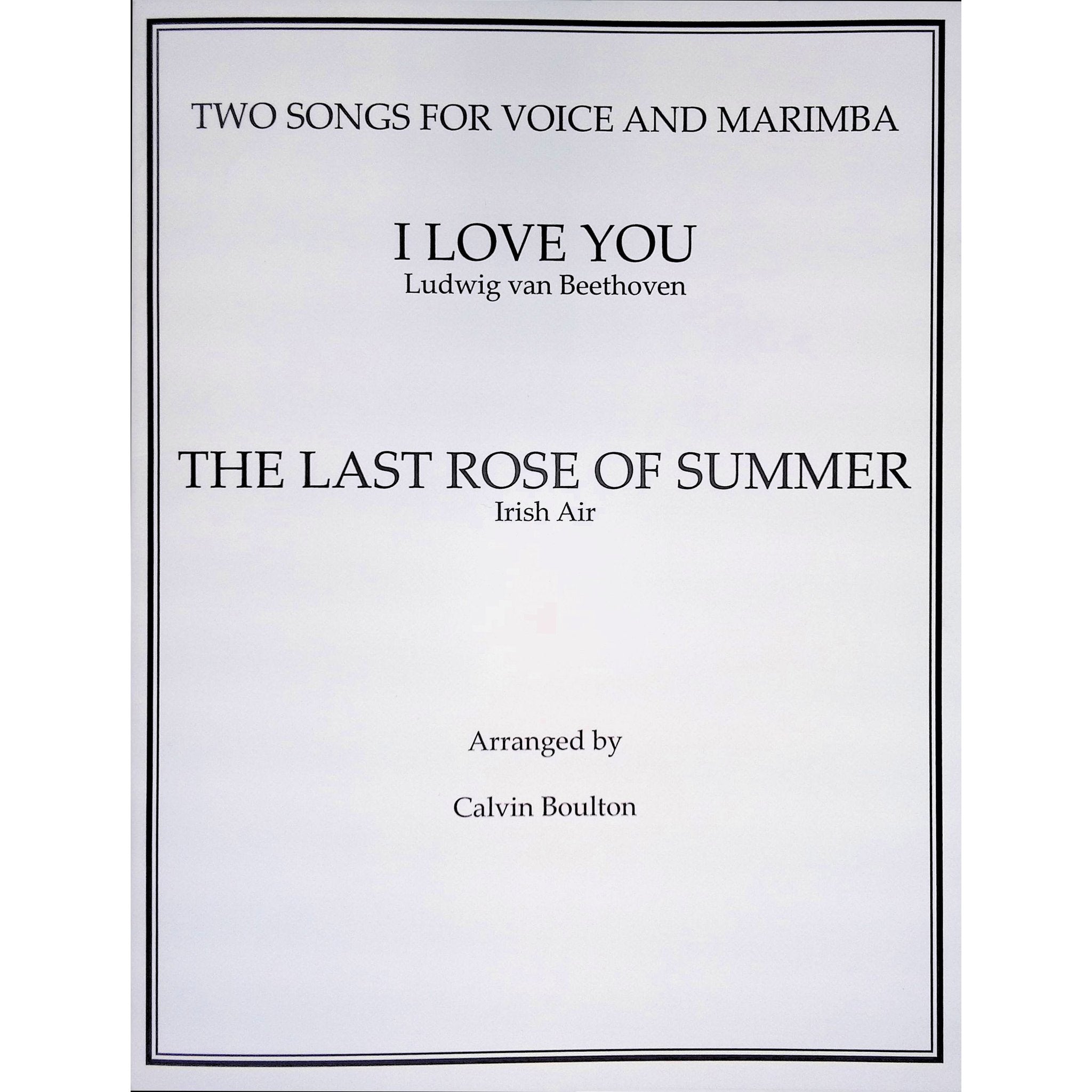 Two Songs for Voice and Marimba by Calvin Bolton