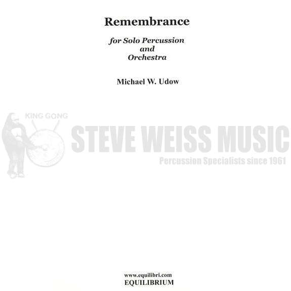 Udow-Remembrance (Orchestra version) (StSP)-Solo V/P/Orch