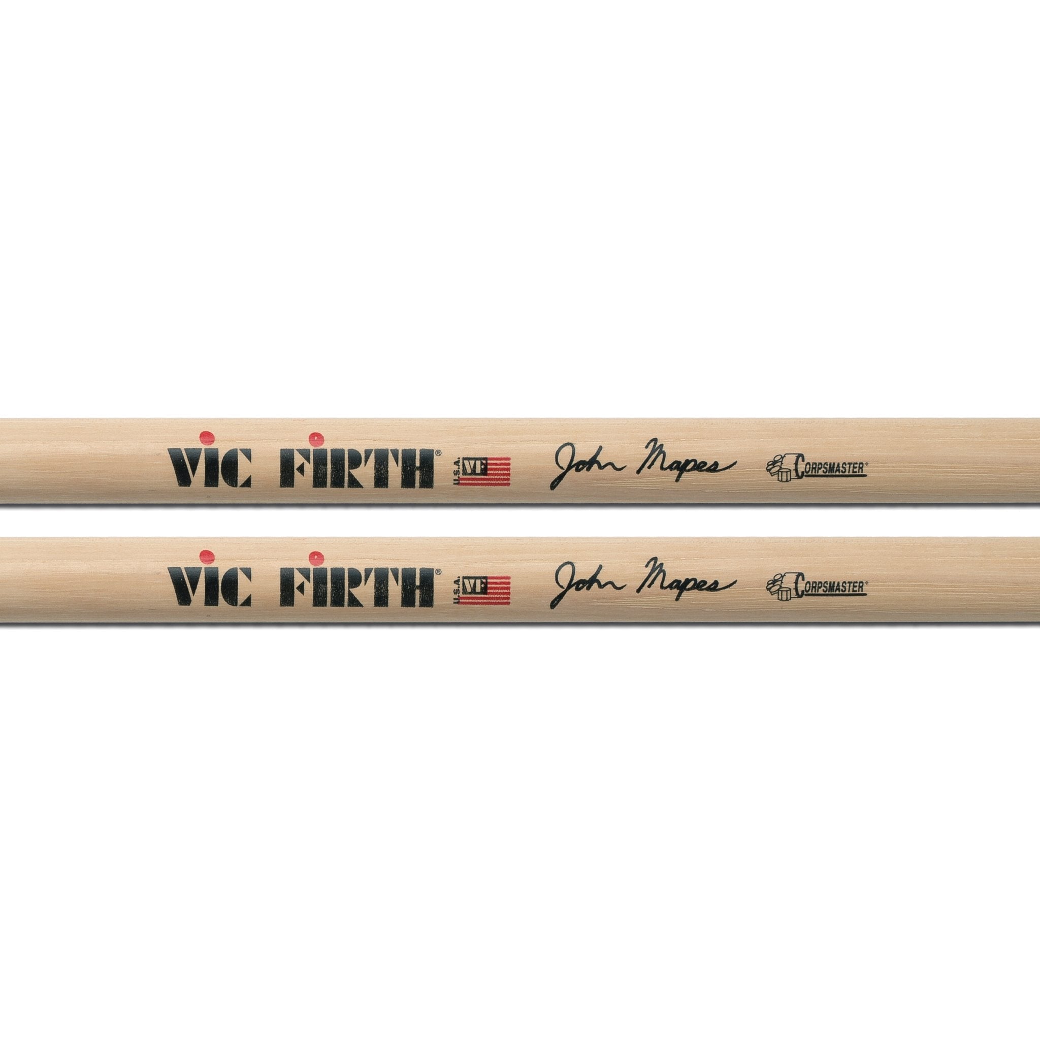 Vic Firth Corpsmaster John Mapes Snare Drum Sticks - Wood Tip - Image 2