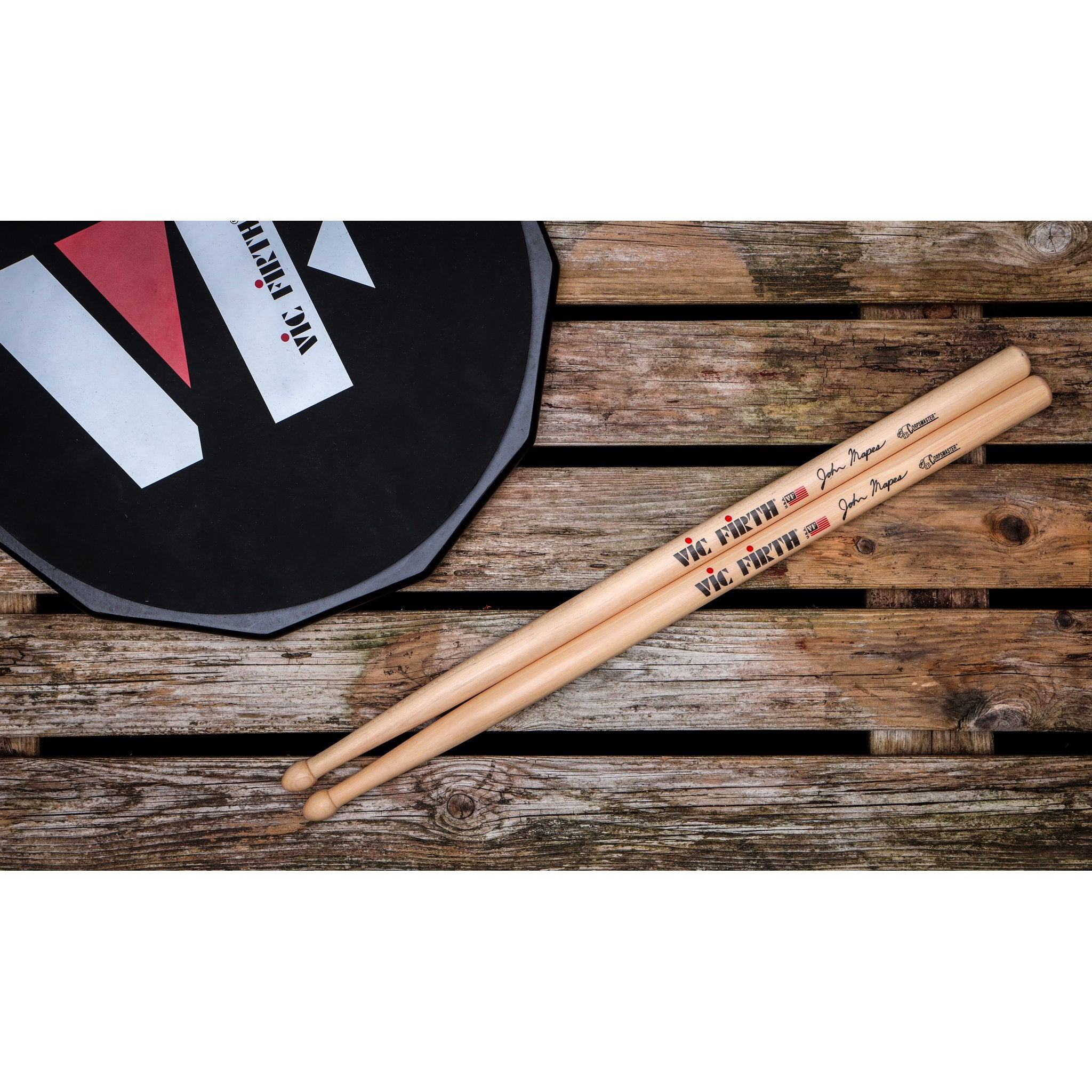 Vic Firth Corpsmaster John Mapes Snare Drum Sticks - Wood Tip - Image 6