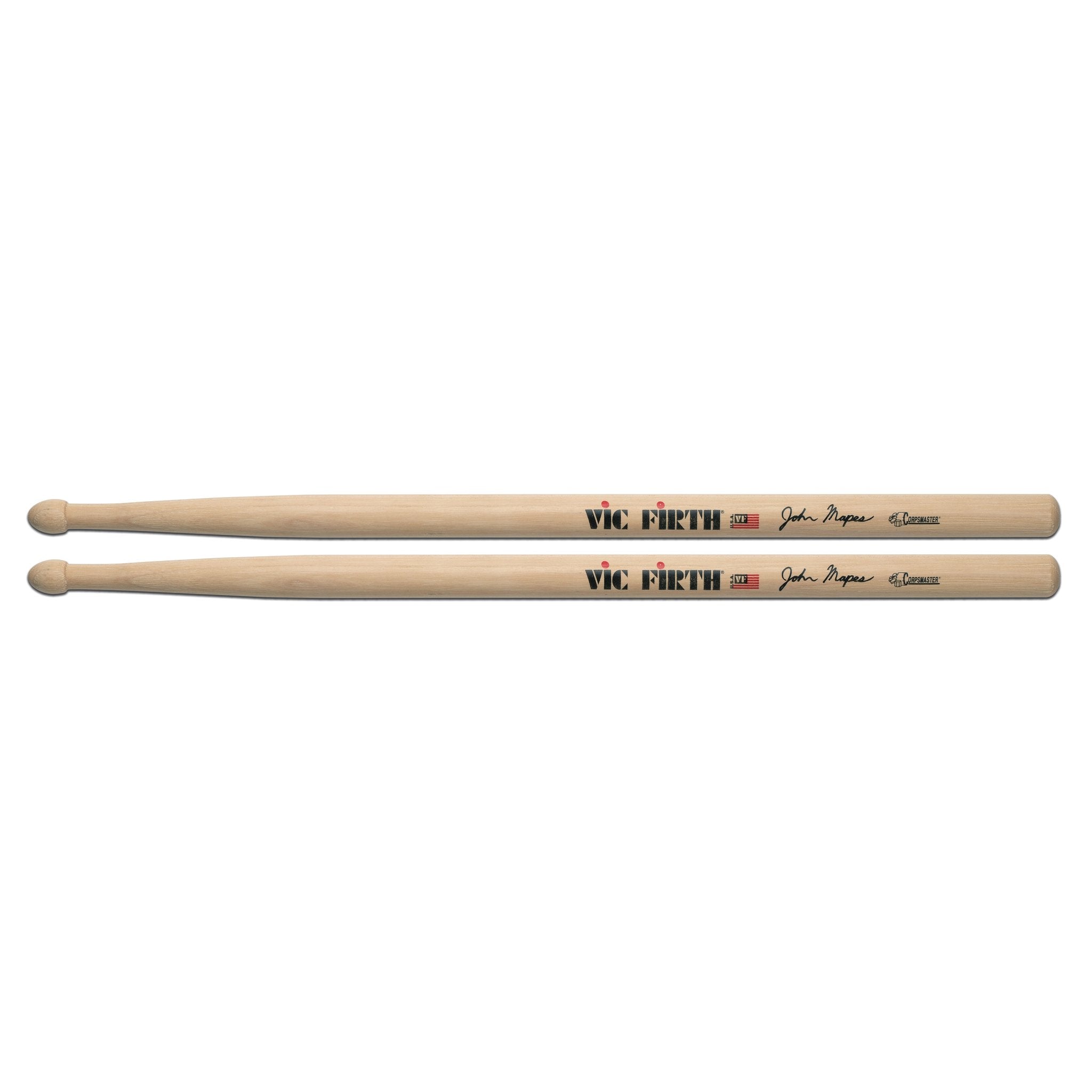 Vic Firth Corpsmaster John Mapes Snare Drum Sticks - Wood Tip - Image 1