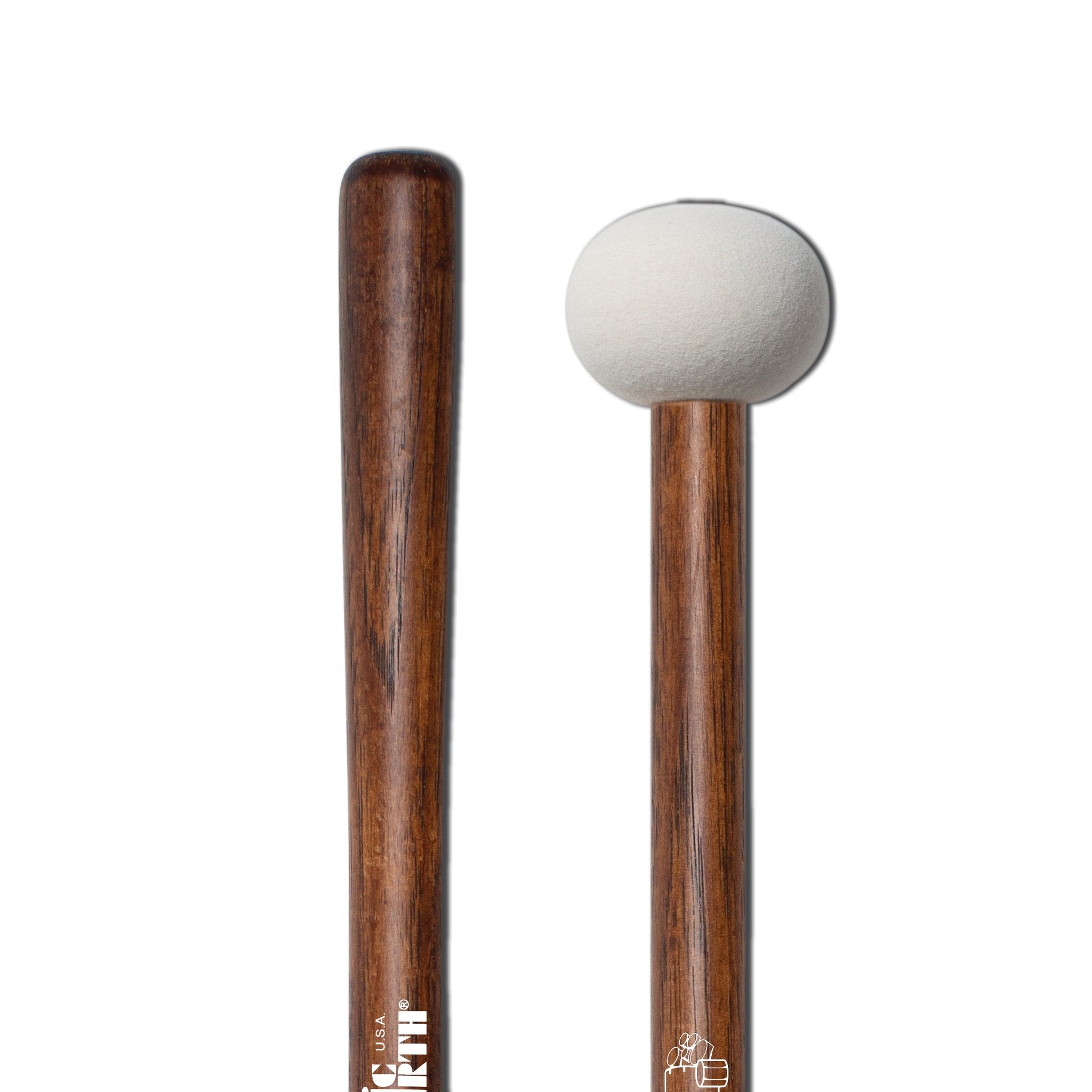 Vic Firth Corpsmaster MB2H Hard Bass Drum Mallets - Medium - Image 3