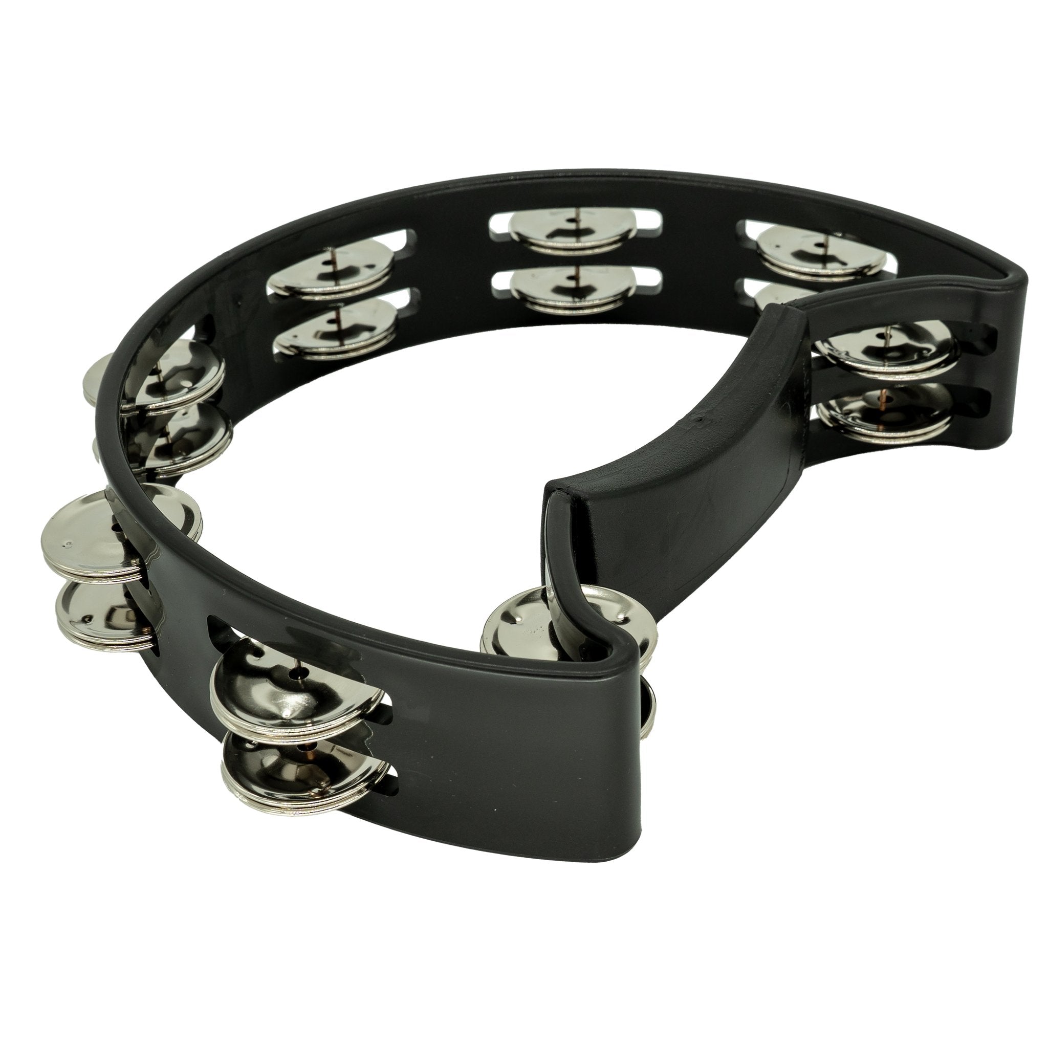 Weiss Half Moon Hand Held Tambourine - Black | Steve Weiss Music