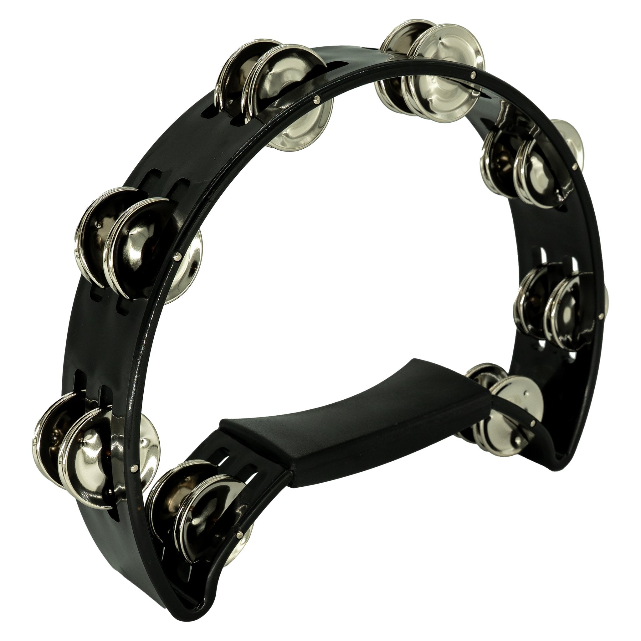 Weiss Half Moon Hand Held Tambourine - Black | Steve Weiss Music