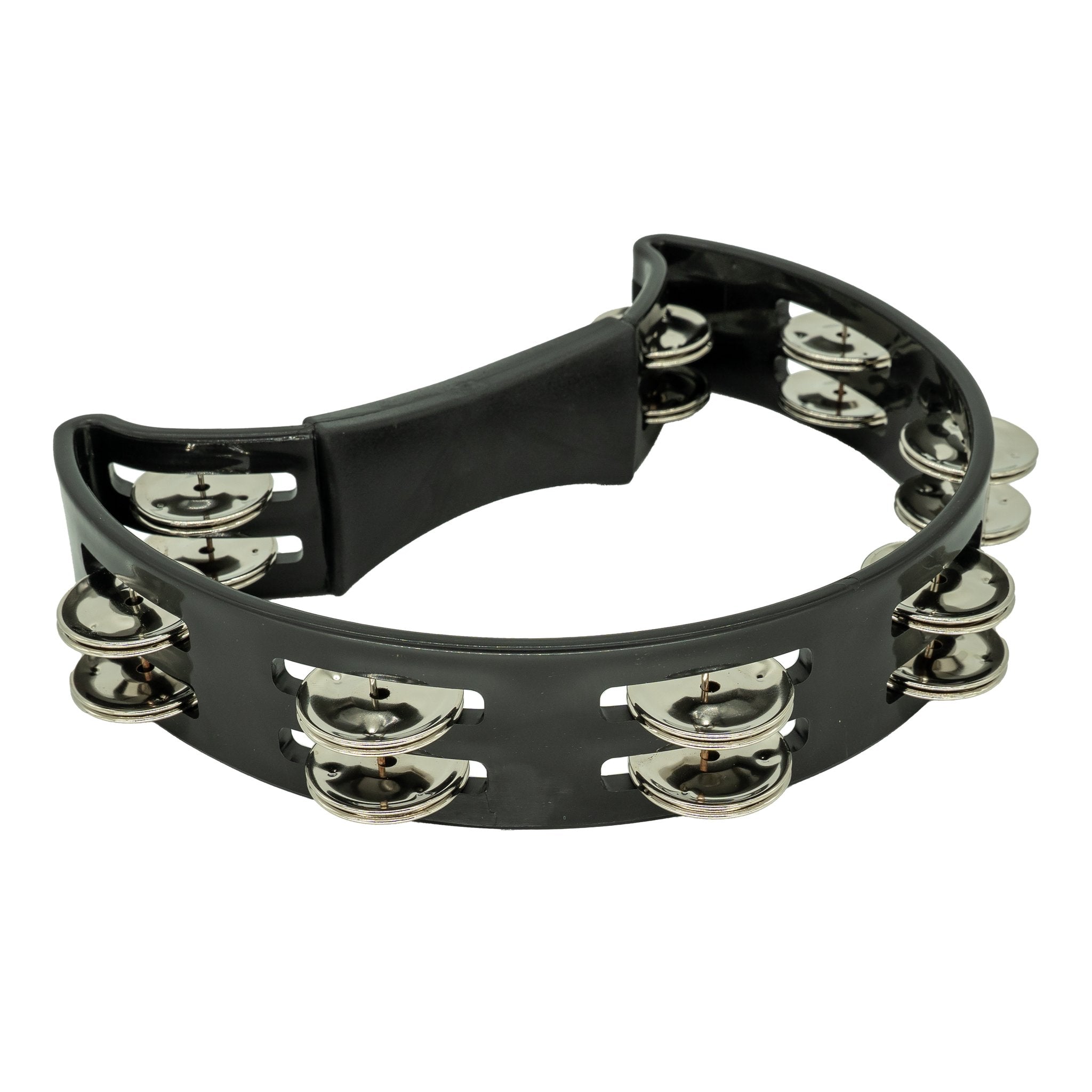 Weiss Half Moon Hand Held Tambourine - Black | Steve Weiss Music