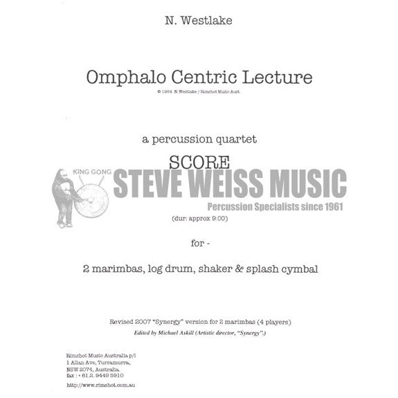 Westlake-Omphalo Centric Lecture TWO MARIMBA VERSION (SP)-2M/ P