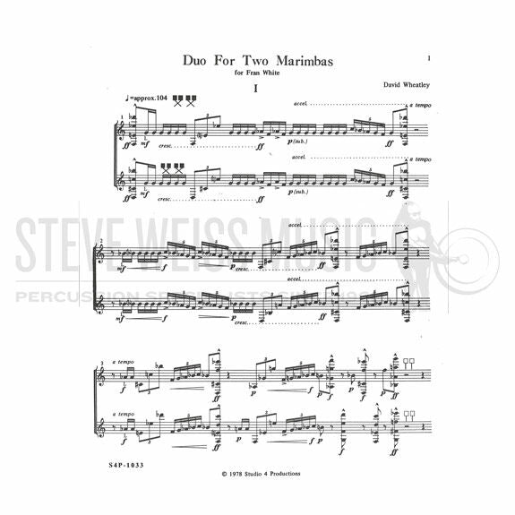 Wheatley-Duo for Two Marimbas (2S)-2M