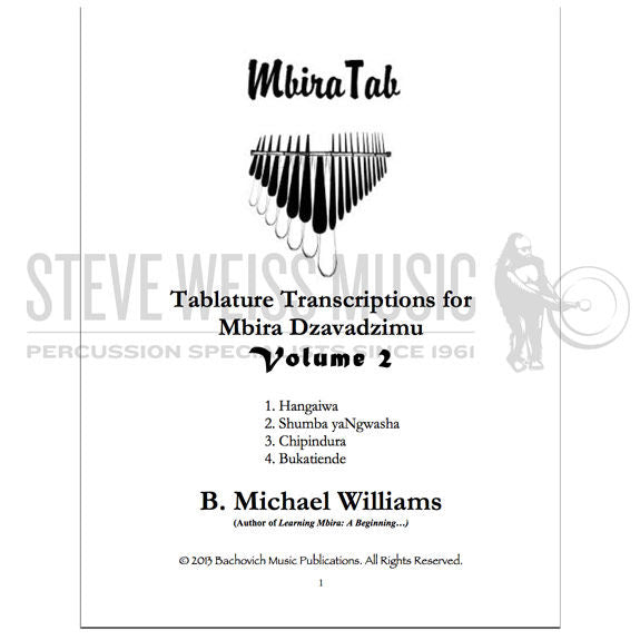 Williams-Tablature Transcription For Mbira Dzavadzimu vol. 2