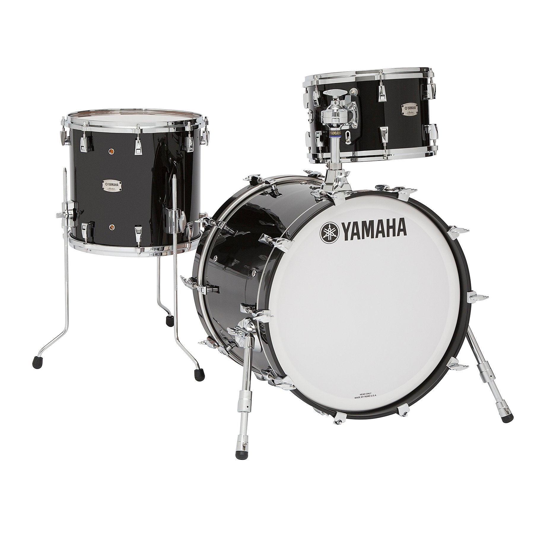Yamaha Absolute Hybrid Maple 4-piece Drum Set Shell Pack - 20" Bass Drum - Solid Black
