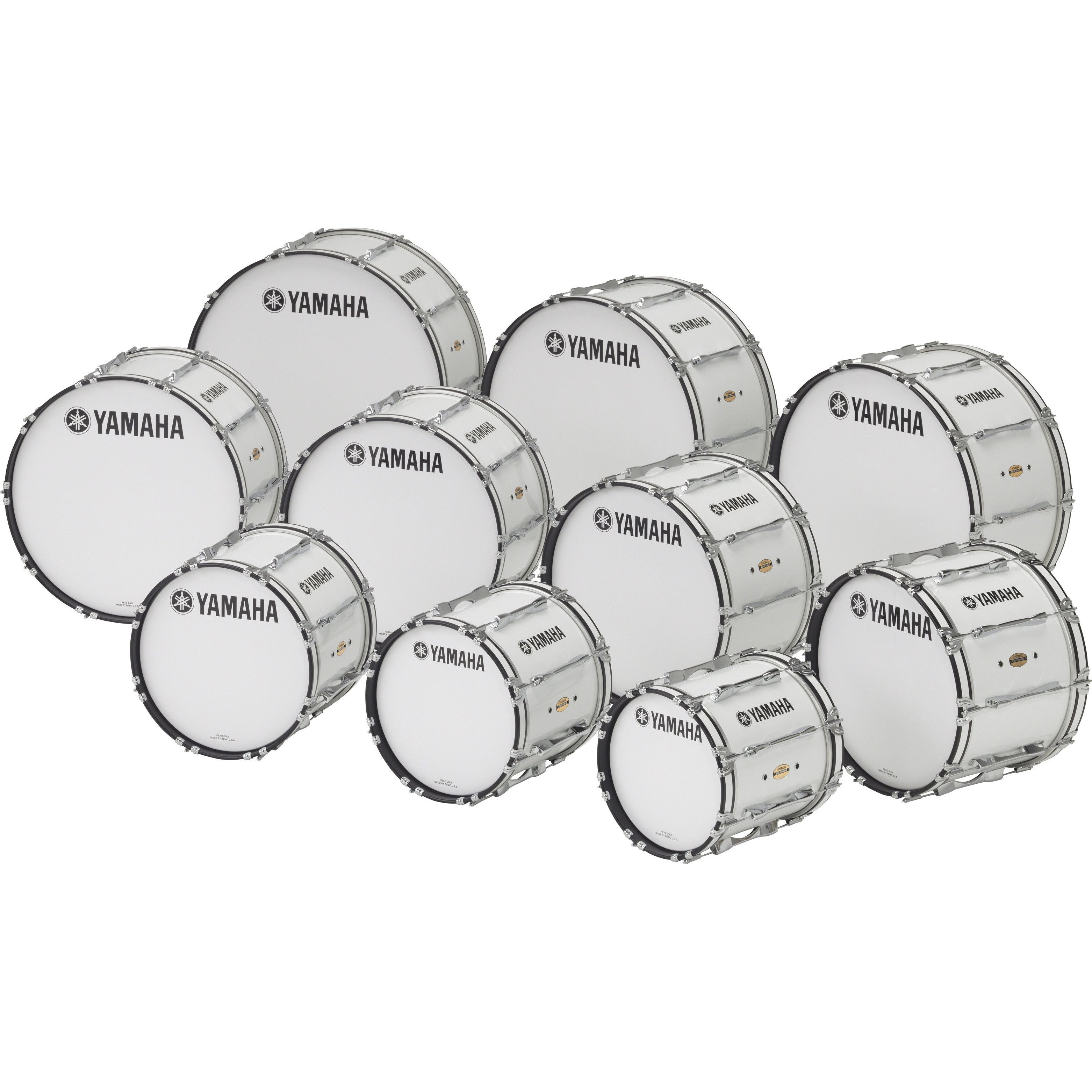 Yamaha Field-Corps Marching Bass Drum - 30" - White