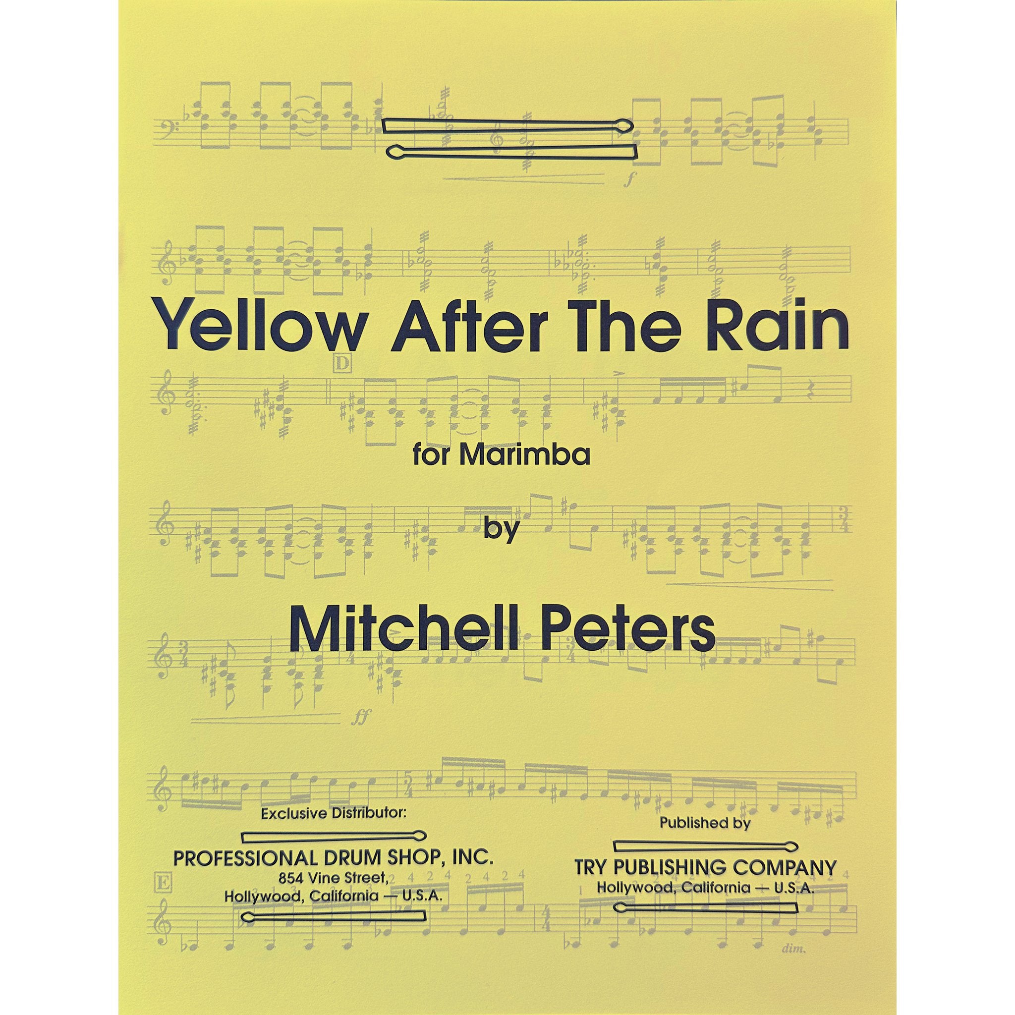 Yellow After The Rain for Marimba by Mitchell Peters