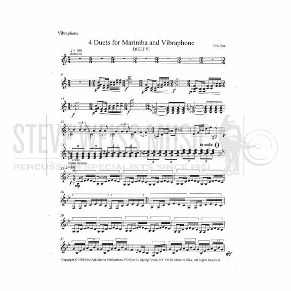 Zak-Four Duets for Marimba and Vibraphone