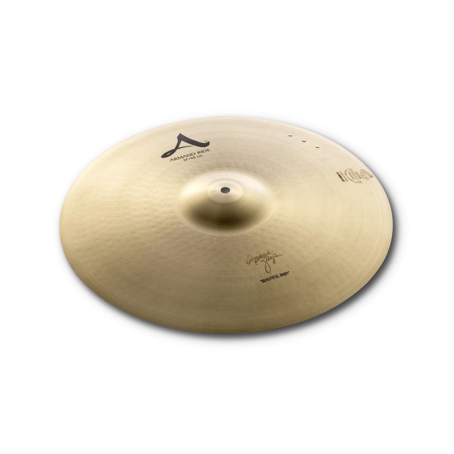 Zildjian 19" Armand Beautiful Baby Ride Cymbal With Three Rivets a0044