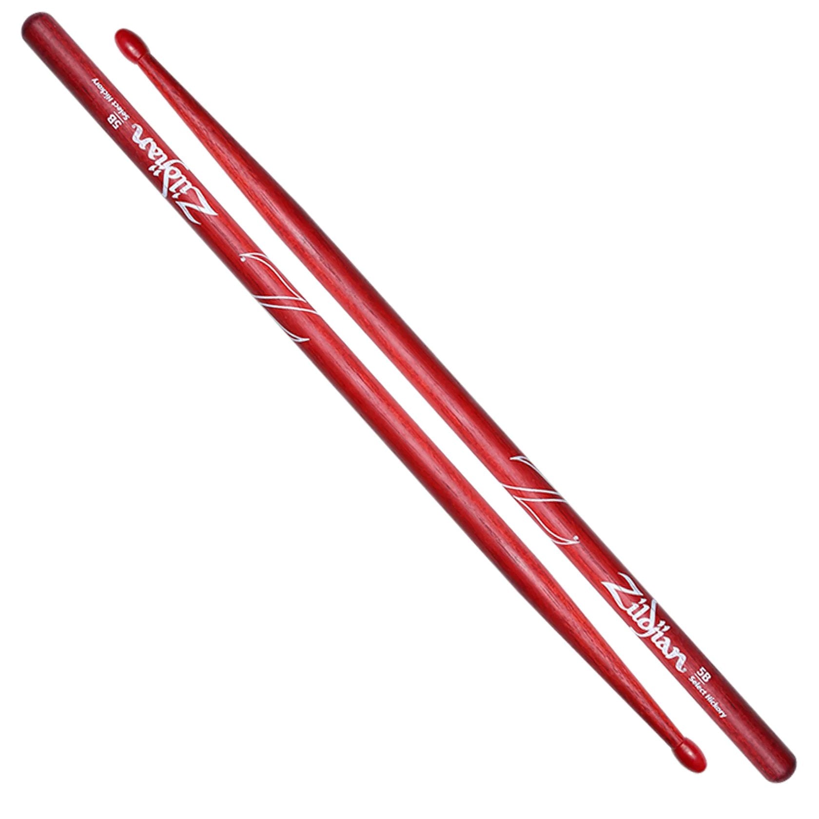 Zildjian 5b Red Finish Nylon Tip Drumsticks Z5BNR