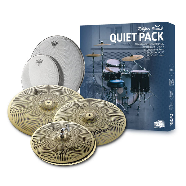 Zildjian L80 Low Volume Quiet Pack With Remo Silentstroke Drum