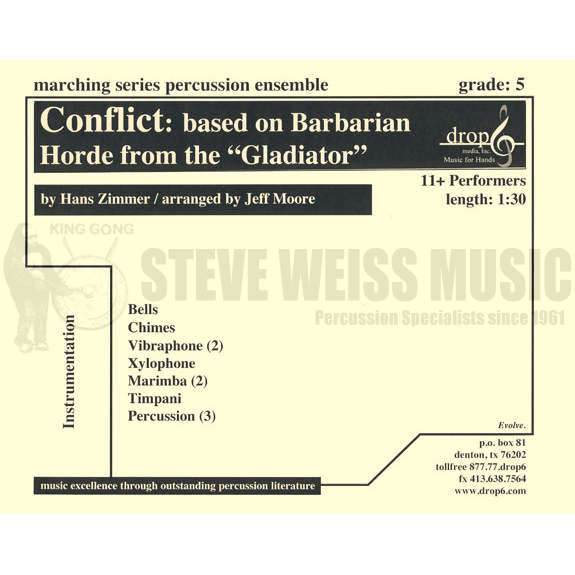 Zimmer-Conflict arr. Moore (SP)-B/2V/C/X/2M/4T/P/Drumline